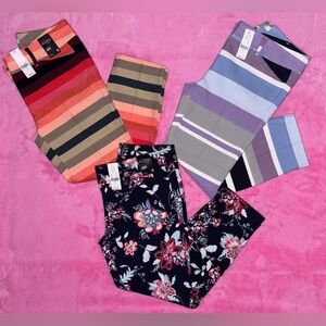 Set of 3, NWT New York & Company “The Audrey Pant”Slim Leg Crop 4-way Stretch